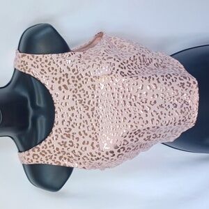 NWT Crane Pink/Animal Print/Shimmer Bodycore Cropped Tank.Barbiecore. Balletcore